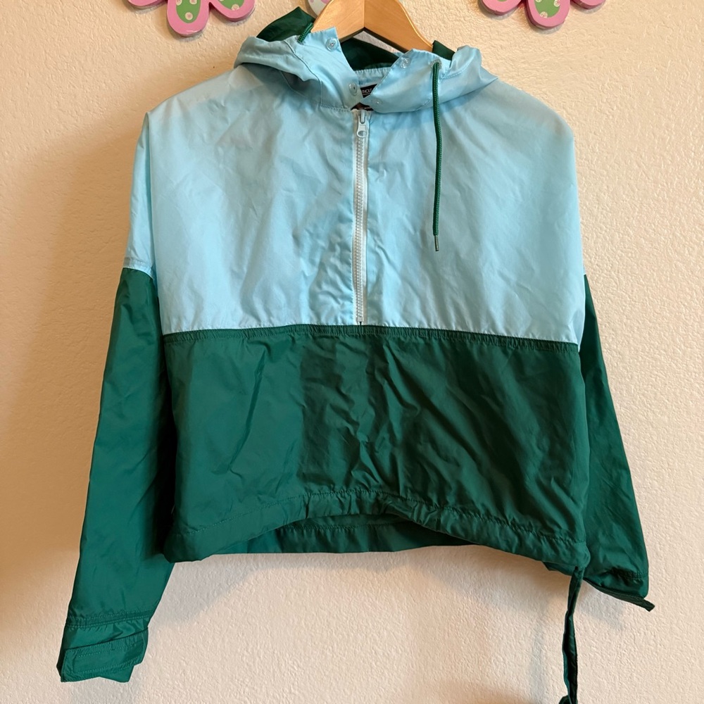 Without Walls Two-Tone Green Women's Windbreaker Jacket Size XS